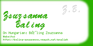 zsuzsanna baling business card